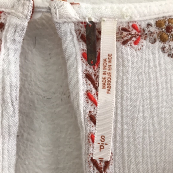 Free People Sunrise Wanderer Mini Dress Ivory, Orange, Browns Size Small - Picture 6 of 13